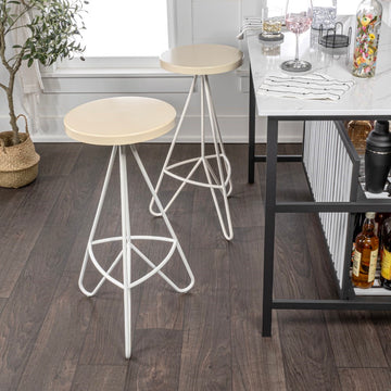 Trinity 30" Modern Industiral Iron Tripod Backless Bar Stool